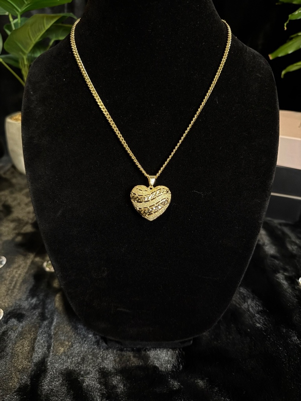Golden Waves Heart Necklace
